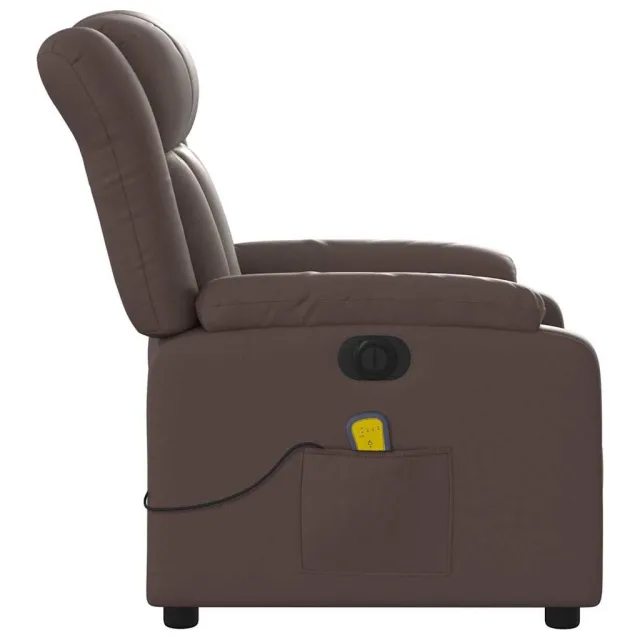 Fauteuil de massage inclinable électrique marron similicuir