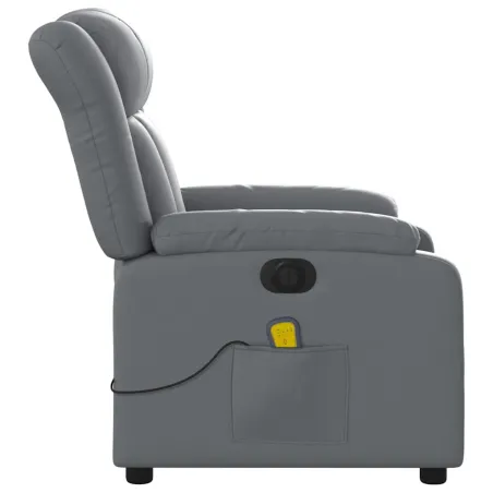 Fauteuil de massage inclinable électrique gris similicuir