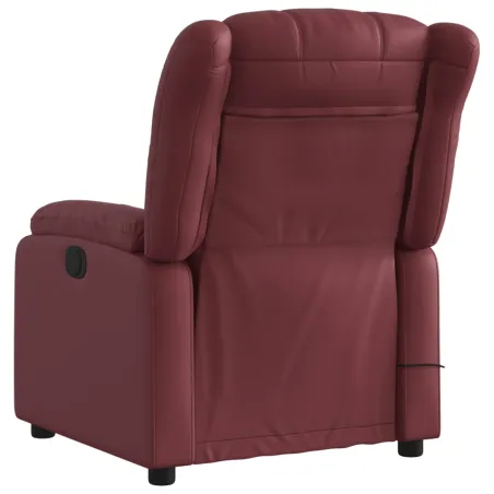 Fauteuil de massage inclinable électrique rouge bordeaux