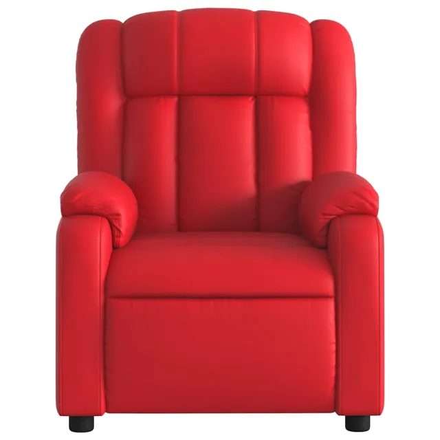 Fauteuil de massage inclinable électrique rouge similicuir