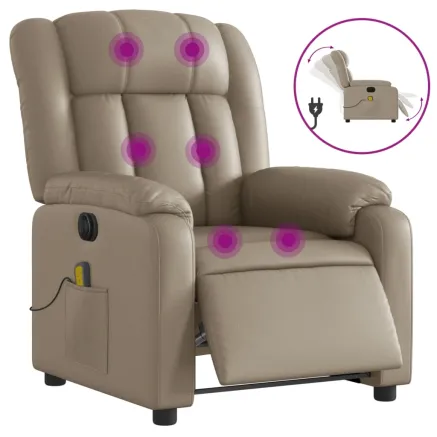 Fauteuil de massage inclinable électrique cappuccino similicuir 2