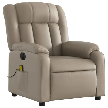 Fauteuil de massage inclinable électrique cappuccino similicuir