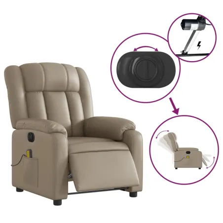 Fauteuil de massage inclinable électrique cappuccino similicuir