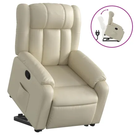 Fauteuil inclinable Crème Similicuir 2