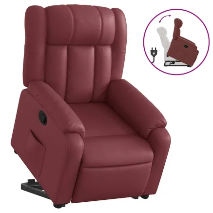 Fauteuil inclinable Rouge bordeaux Similicuir 2