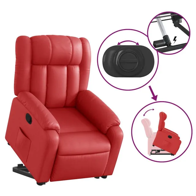 Fauteuil inclinable Rouge Similicuir