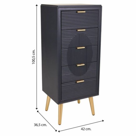 Commode Alexandra House Living Doré Gris foncé Bois MDF 36 x 100 x 4 2