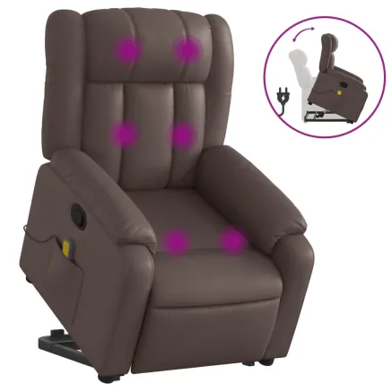 Fauteuil inclinable de massage Marron Similicuir 2