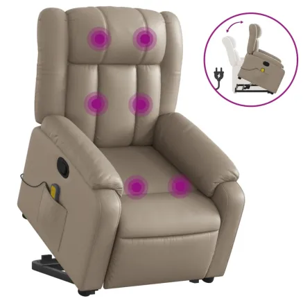 Fauteuil inclinable de massage Cappuccino Similicuir 2
