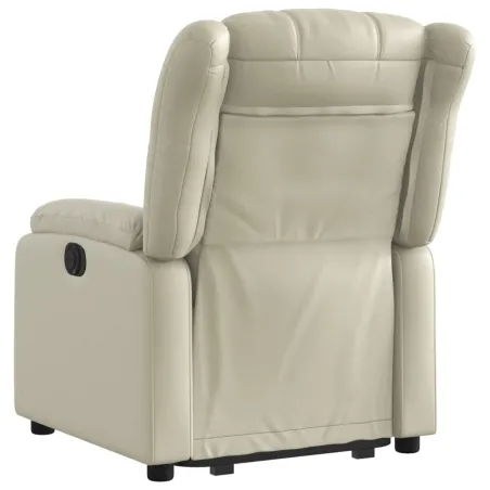 Fauteuil inclinable électrique crème similicuir