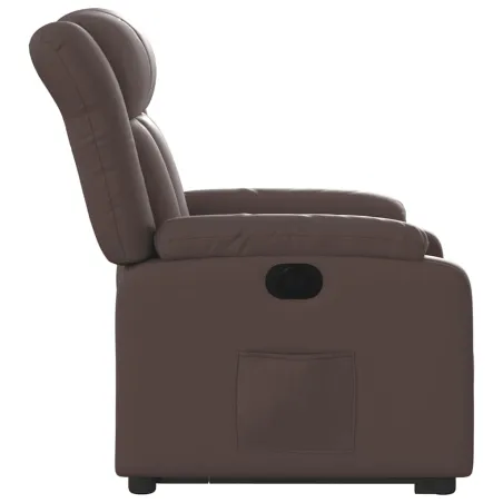 Fauteuil inclinable électrique marron similicuir