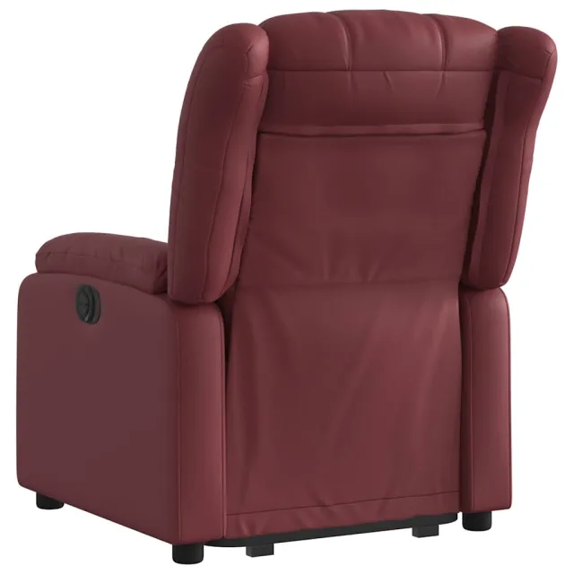 Fauteuil inclinable électrique rouge bordeaux similicuir