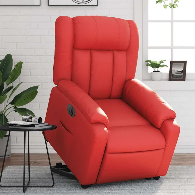 Fauteuil inclinable électrique rouge similicuir