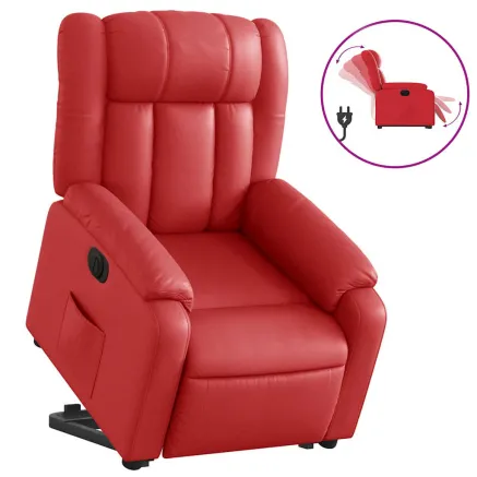 Fauteuil inclinable électrique rouge similicuir 2