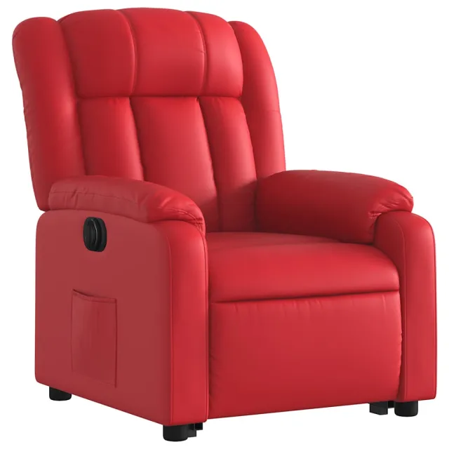 Fauteuil inclinable électrique rouge similicuir