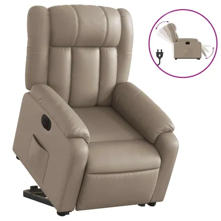 Fauteuil inclinable électrique cappuccino similicuir 2
