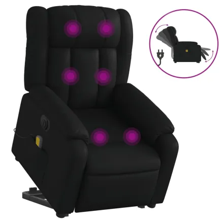 Fauteuil inclinable de massage électrique noir similicuir 2