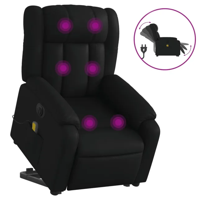 Fauteuil inclinable de massage électrique noir similicuir