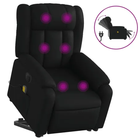 Fauteuil inclinable de massage électrique noir similicuir