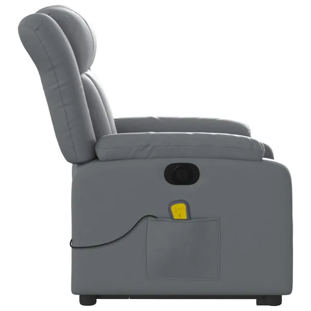 Fauteuil inclinable de massage électrique gris similicuir