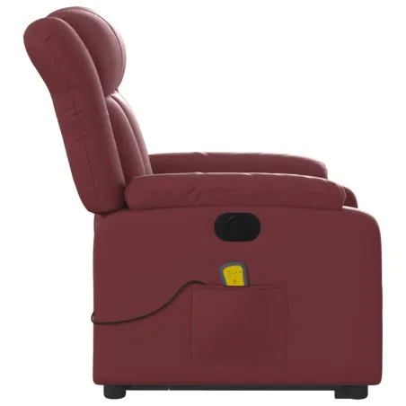 Fauteuil inclinable de massage électrique rouge bordeaux
