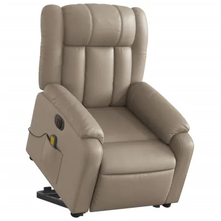 Fauteuil inclinable de massage électrique cappuccino similicuir