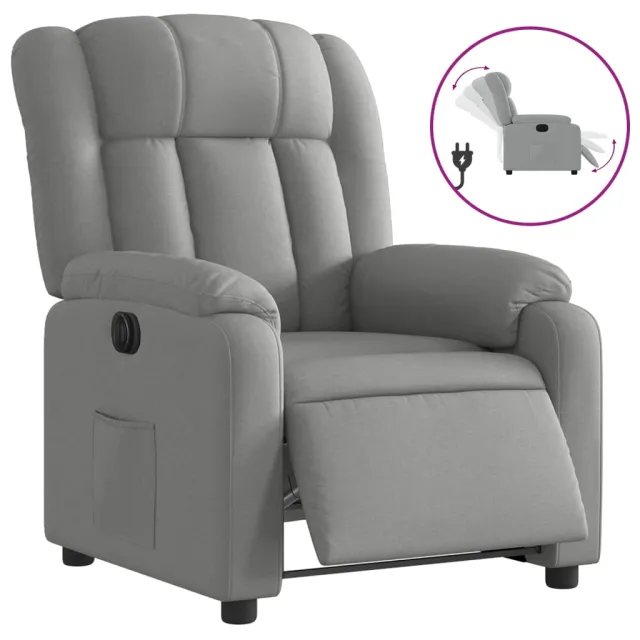 Fauteuil inclinable électrique Gris clair Tissu