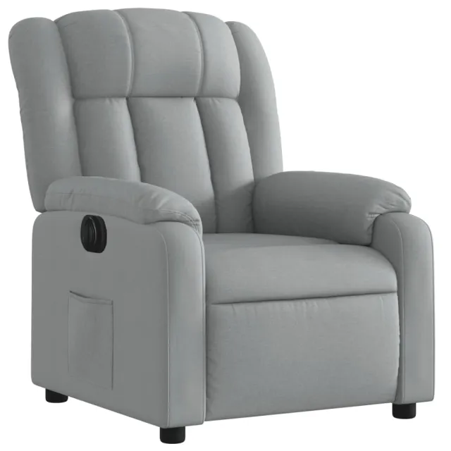 Fauteuil inclinable électrique Gris clair Tissu