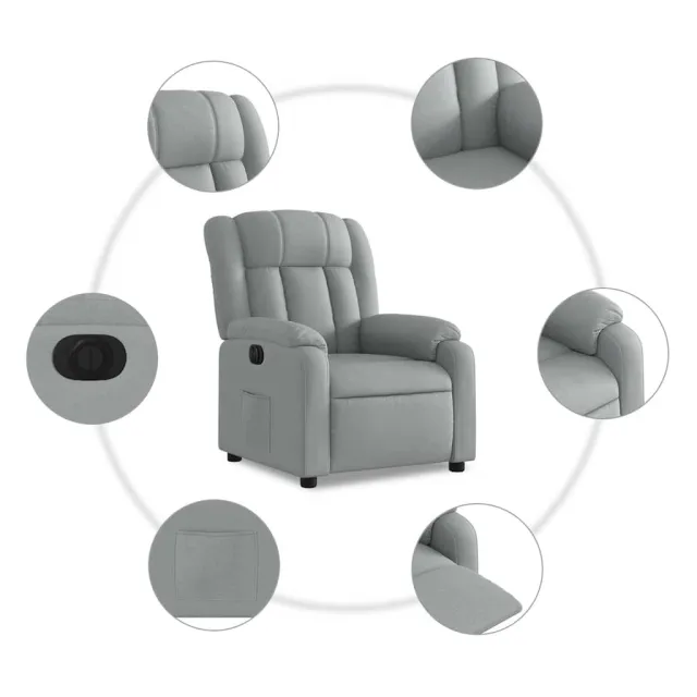 Fauteuil inclinable électrique Gris clair Tissu