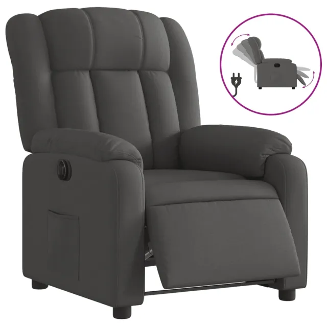 Fauteuil inclinable électrique Gris foncé Tissu