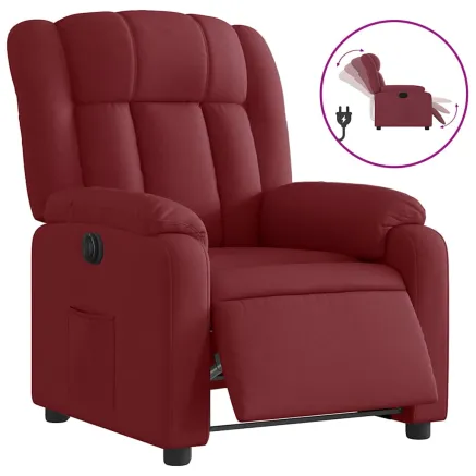 Fauteuil inclinable électrique Rouge bordeaux Tissu 2