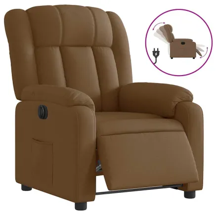 Fauteuil inclinable électrique Marron Tissu 2