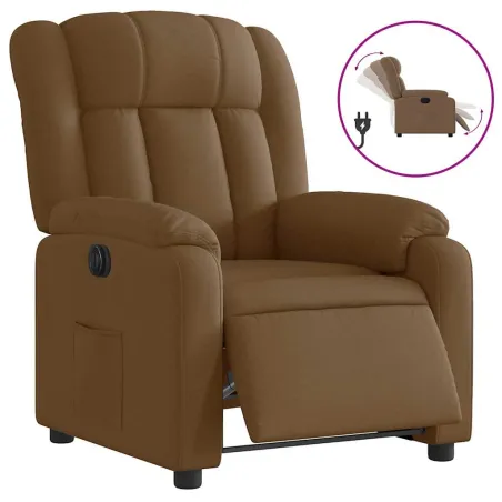 Fauteuil inclinable électrique Marron Tissu