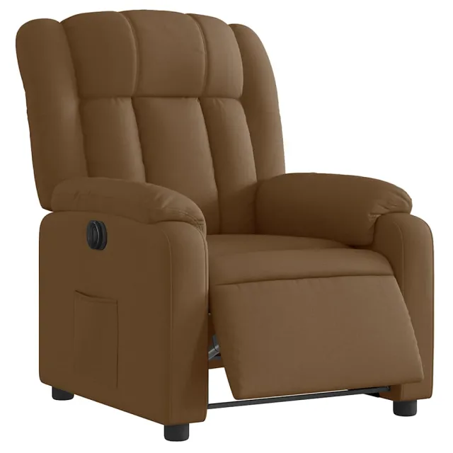 Fauteuil inclinable électrique Marron Tissu