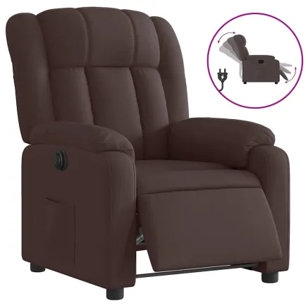 Fauteuil inclinable électrique Marron foncé Tissu 2
