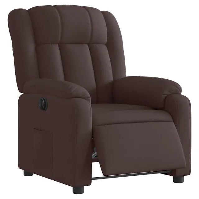 Fauteuil inclinable électrique Marron foncé Tissu