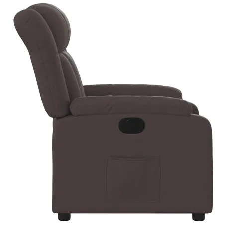 Fauteuil inclinable électrique Marron foncé Tissu