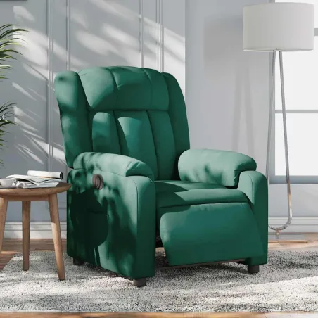 Fauteuil inclinable électrique Vert foncé Tissu
