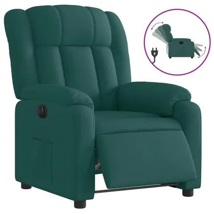 Fauteuil inclinable électrique Vert foncé Tissu 2