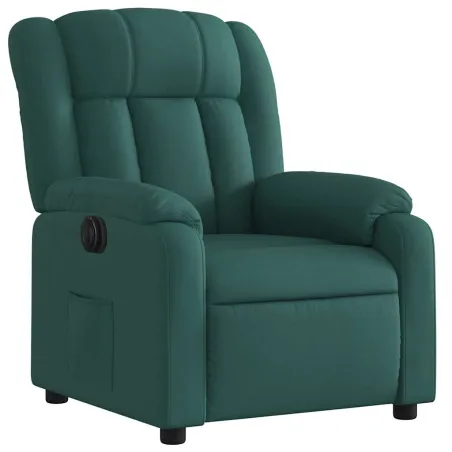 Fauteuil inclinable électrique Vert foncé Tissu