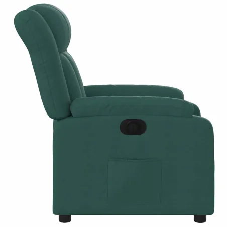 Fauteuil inclinable électrique Vert foncé Tissu