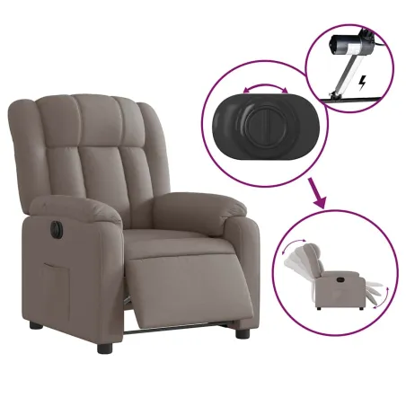 Fauteuil inclinable électrique Taupe Tissu
