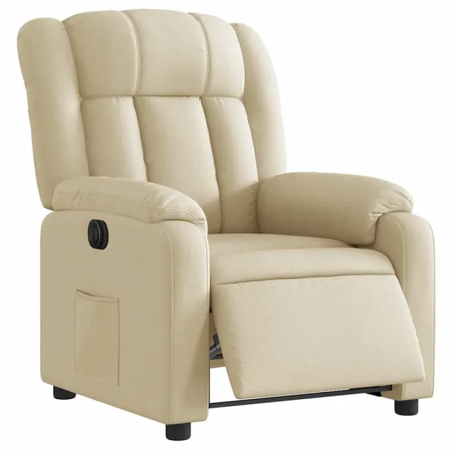 Fauteuil inclinable électrique Crème Tissu
