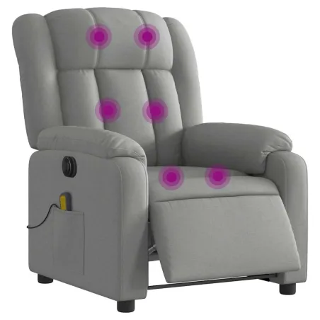 Fauteuil de massage inclinable électrique gris clair tissu