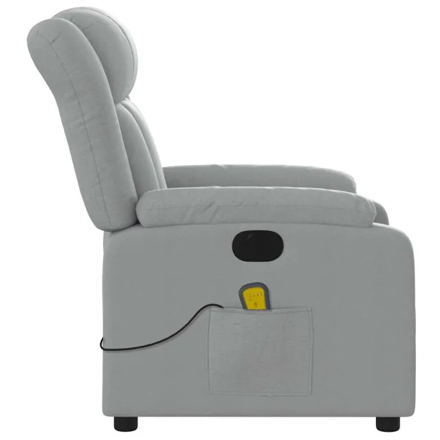 Fauteuil de massage inclinable électrique gris clair tissu