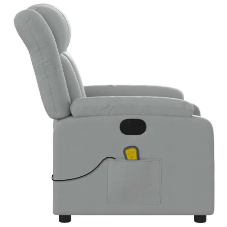 Fauteuil de massage inclinable électrique gris clair tissu