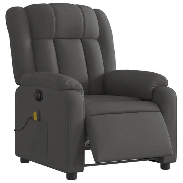Fauteuil inclinable de massage électrique gris foncé tissu