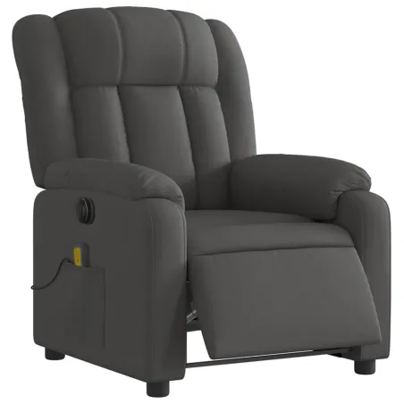 Fauteuil inclinable de massage électrique gris foncé tissu