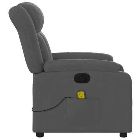 Fauteuil inclinable de massage électrique gris foncé tissu