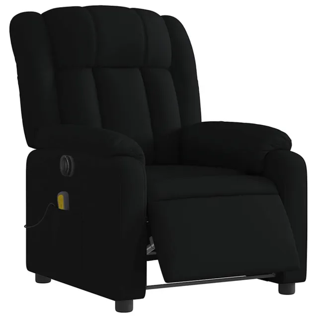 Fauteuil de massage inclinable électrique Noir Tissu